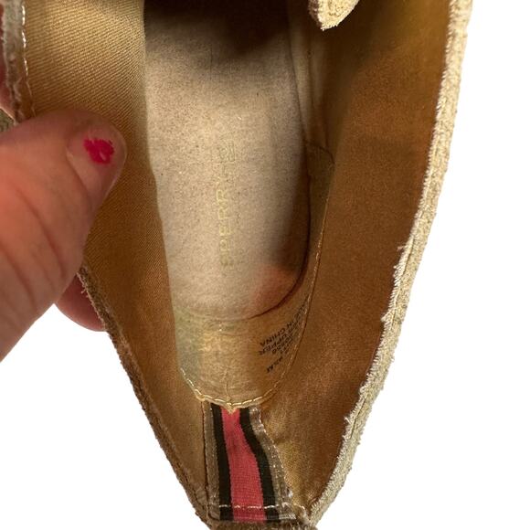 Sperry Top Sider Women's Sz: 9.5 Tan Harlow Lace Up Suede Leather Wedge Bootie - Picture 10 of 14